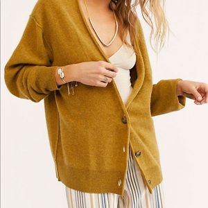 FP School Boy Cashmere Cardi Brackish/Mustard